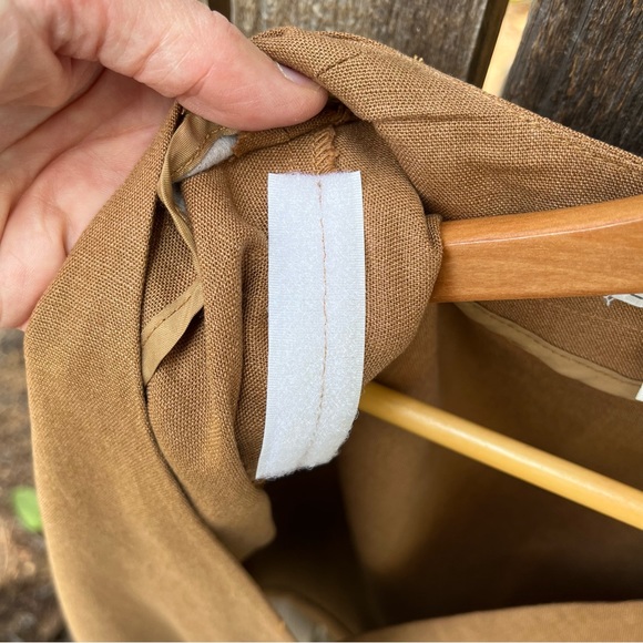 Casual Corner Brown Linen Rayon Collarless Button Blazer Jacket Sz 4 - Picture 7 of 10